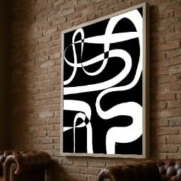 Toile noire et blanche art mural minimaliste haut de gamme 40 x 60 cm