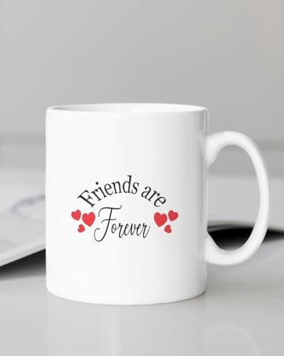 Image of Funny Bestie with Friendship Quotes Printed 325 ml Ceramic Coffee Mug /Tea Cup Gift for Girls, Best Friends, Sister Mom, Wife, Girlfriend 325 ml (Front Back-20)