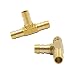 Legines Brass Hose Splicer Fitting, Barbed Tee, 1/8" Barb x 1/8" Barb x 1/8" Barb, 2 pcs