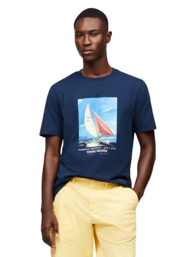 Tommy Hilfiger Men's Short Sleeve Cotton Graphic T-Shirts with Photo Print Design