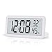 SZELAM 5,6" LCD-Digitalwecker mit großem Zifferndisplay, kleine Digitale Wanduhr Schlanke Tischuhr mit Temperatur, Luftfeuchtigkeit, Schlummerfunktion für Schlafzimmer Home Office-Weiß