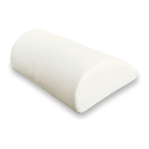 Deluxe Comfort Half Moon / Cylinder Memory Foam Pillow - Back and Knee Pain Relief - Bed Pillow, Firm - White, (HCMF-001-02) Cover