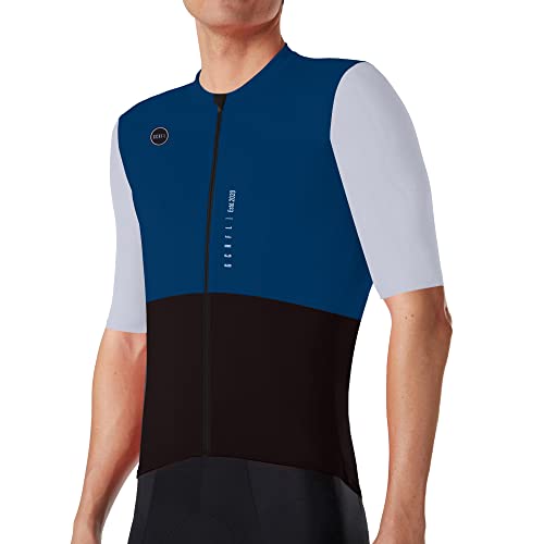 GCRFL Cycling Jersey Men Shorts Sleeves Road Bike Jersey Bicycle Tops Shirt, Zipper Pocket UPF 50+ Lightweight PRO Race Fit