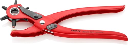 Knipex Pince emporte-pièces revolver revêtement poudre, rouge 220 mm, 90 70 220 EAN
