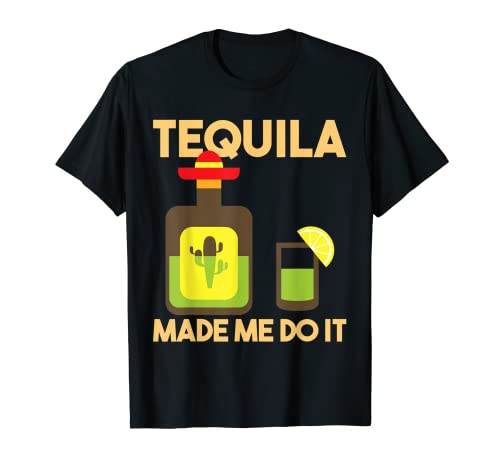 T-shirt de presente Tequila Made Me Do It festa cinco de maio t-shirt, Preto, S