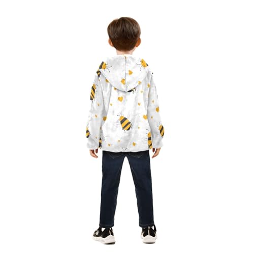 Bee and Heart Girls Fleece Jacket Girls Fall Jacket Girls Zip Up Hoodie Girls Sherpa Jacket 2-10T4