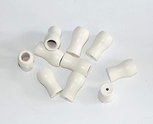 12pcs White Wood Tassel for Window Blinds White Cord Knobs Wooden Hanging Ball Pulls for Curtain Craft