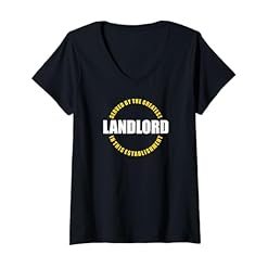 Buy Your "Greatest Landlord" V-Neck T-Shirt – A Unique Tribute! – Pub Landlord Humor Bar Patron Statement Sarcasm