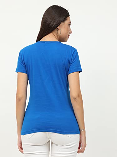 Image of FLEXIMAA Women's Cotton Plain Round Neck Half Sleeve T-Shirt