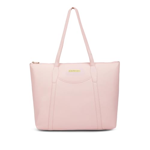 Image of Caprese Jimny 14 Inch Laptop Compatible Large Tote Bag for Women | Stylish, Durable, and Spacious with Multiple Compartments, Back Zipper Pocket for Work, Travel, and Everyday Use