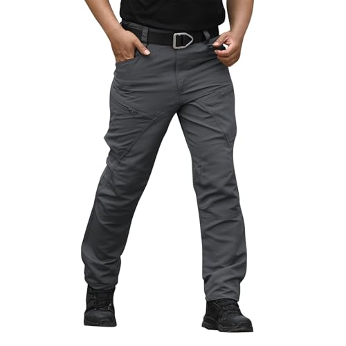 OIOLOYJM Military Cargo Pants for Men Hiking Relaxed Fit Work Waterproof Stretch Tactical Lightweight Outdoor Travel Pant