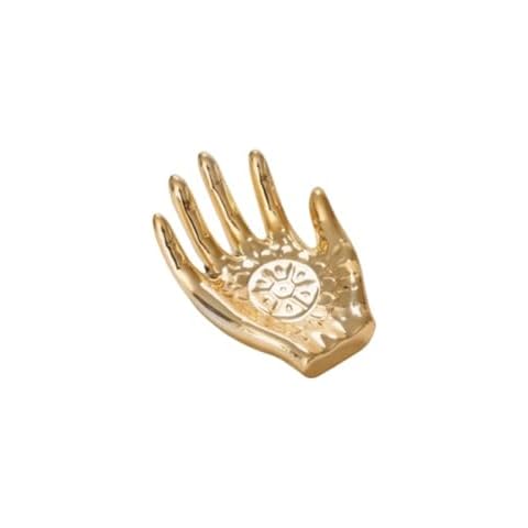 Beccalame Gold Palm shape 5 - inch - by - 4 - inch Ceramic Jewelry Tray Cover