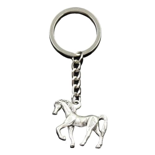 Porte-clés cheval en relief argenté aux finitions soignées pour bijou de voiture masculin