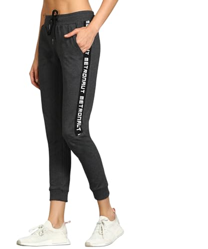 Image of Alan Jones Clothing Women's High Rise Solid Slim Fit Joggers Track Pant
