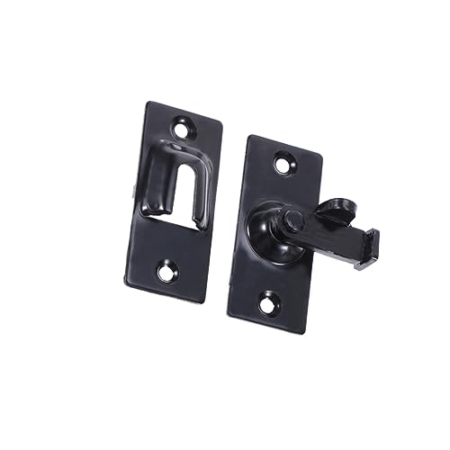 Phantasmia ステンレス製ドアラッチボルト 黒色 直角設計 ? 耐久性あるセキュリティ強化バレルボルト 引き戸対応 家用施錠具