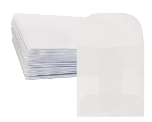 ONLYKXY 60pcs White Translucent Paper Envelope Bag Mini Butter...