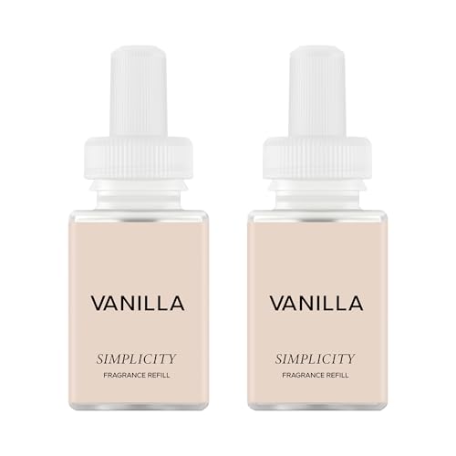 Pura & Simplicity Home Scent Refill - Smart Air Diffuser - Long-Lasting Luxury Fragrance per Refill - Home Essential - Clean & Safe Diffuser Fragrance - 2 Pack, Vanilla