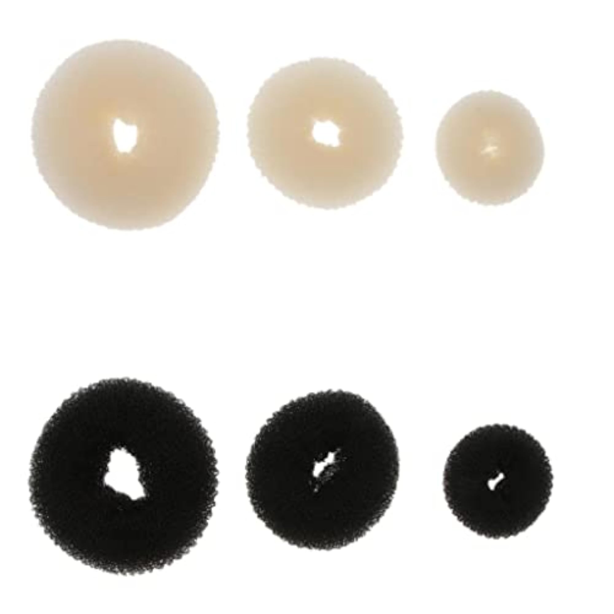 3 Size Hair Donut Bun Makers Rings, Beige