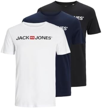 JACK & JONES Herren Jjecorp Logo Tee Ss Crew Neck T-Shirt (3er Pack)