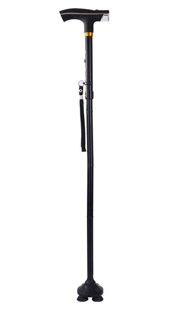SGSG Bastones Bastón para Caminar Plegable con luz LED, Mango Antideslizante, portátil, 10 muletas de Altura Ajustable, Bastones multifunción para Hombres, Mujeres