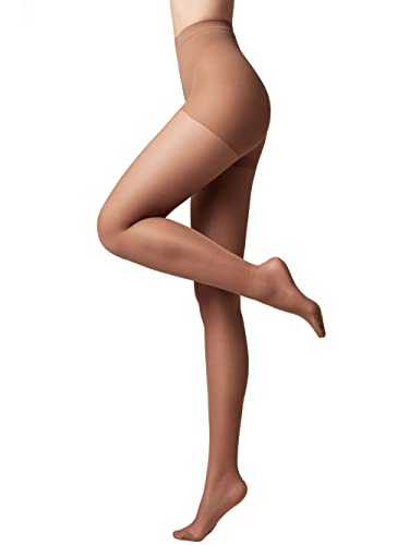 Conte elegant Pantis de Mujer para pieles sensibles con vitamina E - Efecto moldeador Pantys de Mujer lisos - Smooth ACTIVE SOFT 40 Lycra 40 Color marrón talla 5