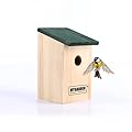 Almineez Bird House Wooden Wild Small Wood Nesting Box Nesting Handy Home Garden Pressure Treated for Wild Birds Sparrows Blue Tits Robin with Traditional Hinged Roof