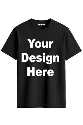 Image of Amazon Brand - Anarva Customized Tshirt for Men & Women Cotton T-Shirt - Personalised with Your Own Design, Logo, or Text