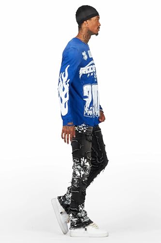 Men's Kodak Grey/White Painter Stacked Flare Fringe Jean3