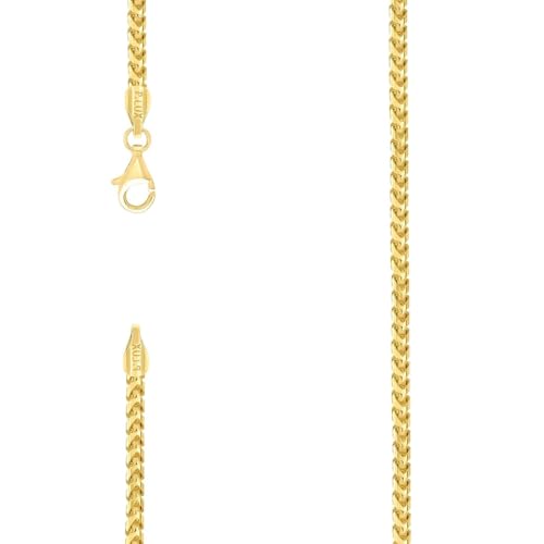 Chaîne Franco en argent massif 925 jaune de 2,5 mm, un bijou d'exception