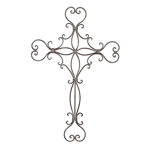 Deco-79-Metal-Wall-Cross-H-W-71811-30-by-20-Black