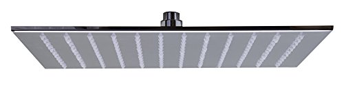 ALFI brand LED5011 16-Inch Square Multi Color LED Rain Shower Head, Polished Stainless
