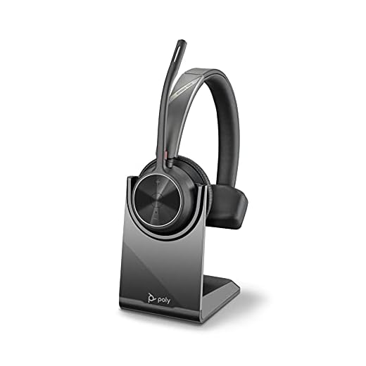 Poly – Micro-Casque sans Fil Voyager 4310 UC avec Socle de Chargement (Plantronics) – Micro-Casque monaural – USB-A - Compatible avec Teams, Zoom et Bien Plus Encore