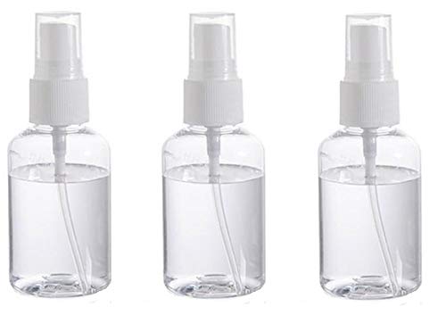inditradition refillable spray empty plastic bottle | mist spray bottle | for home office car travel cleaning (transparent, pack of 3) (50 ml)