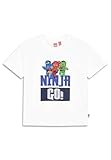 Kabooki Lego NINJAGO Camiseta S/S para niños y niñas – Jersey suave individual, estampado frontal, uso diario, Blanco, 128
