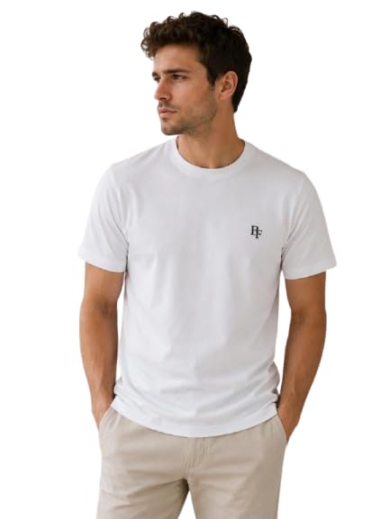 Image of BLUE FOG Summer Casual Wear Regular Fit Cotton Blend Half Sleeve Round Neck |T-Shirt for Men's(101)