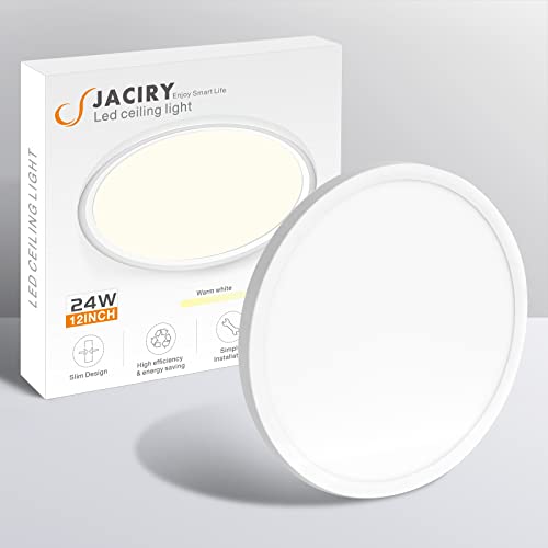 Jaciry 12 Inches Flush Mount LED Ceiling Light Fixture , 24W 2700-6500K 3CCT Selectable, Ultra Thin Dimmable Switch Control LED Ceiling Light for Bedroom / Kitchen / Laundry / Toilet Etc (3CCT) Jaciry 12 Inches Flush Mount LED Ceiling Light Fixture , 24W 2700-6500K 3CCT Selectable, Ultra Thin Dimmable Switch Control LED Ceiling Light for Bedroom / Kitchen / Laundry / Toilet Etc (3CCT)