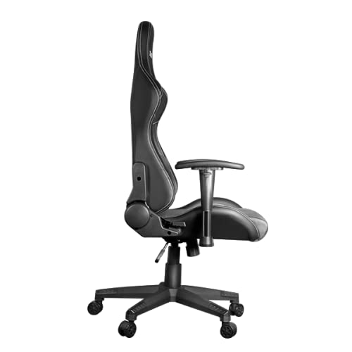 Image of Galax GC-04 Black Ergonomic Gaming Chair with Premium Fabric & PVC Leather with Adjustable Back Angle & Lumbar Pillow, 2D Adjustable Armrest & Strong Nylon Base