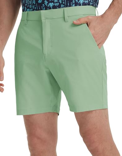 Image of M MAELREG Mens Golf Shorts 7 inch /9 inch Lightweight Quick Dry Water-Resistant Stretch Waistband Flat Front Casual Mens Dress Shorts