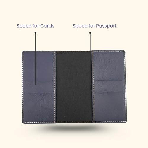 Image of YOUR GIFT STUDIO Customized Passport Holder | Personalised Passport Cover Wedding Anniversary Marriage Gifts for Couple Friend Husband Wife (Blue)