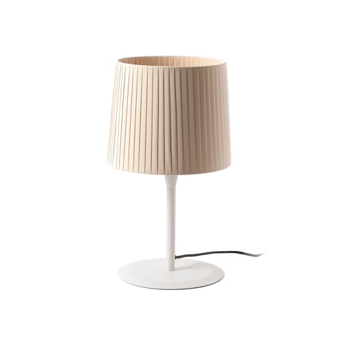 SAMBA Lampe de table abat-jour enrubanné beige Faro 64310-38