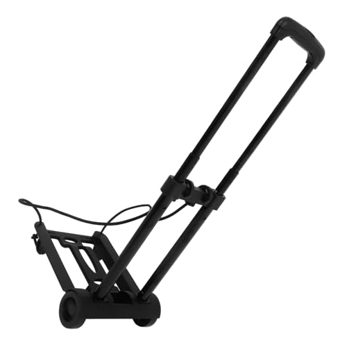 Carretilla plegable portátil negro 2 ruedas miniatura 1