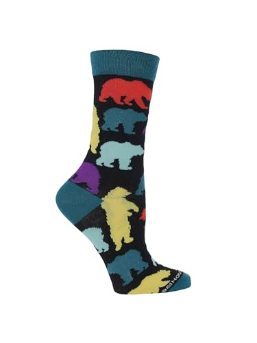 Image of WHD Black Bear Crew Socks for Women & Men | Fun Animal Socks, Nature Lover Gift