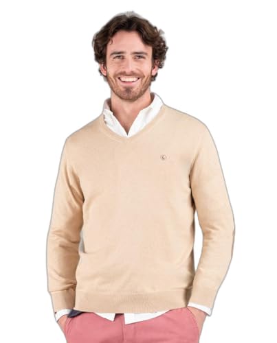 El Ganso Jersey Cuello Pico Coderas Beige