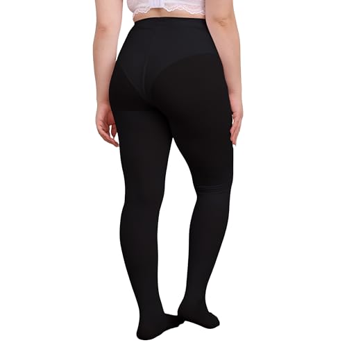 MATHACINO Women's Plus Size 80D Opaque Pantyhose Footed Colored Tights High Waist Stretchy Womens Tights4