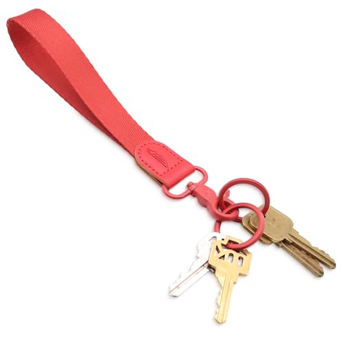 Image of POCKT Keychain Wristlet for Women and Men, Cute Wrist Lanyard for Keys, Short Key Chain Strap for Car Keys, Wallet, ID Badge & Phone | Cherry Red