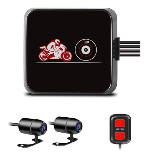 VSYSTO Motorrad DashCam, 130° Weitwinkel Doppellinse Vordere und hintere Motorrad Kamera 1080P, Wasserdicht Action Cam mit Nachtsicht, G-Sensor, WDR, WiFi, Schleifenaufzeichnung