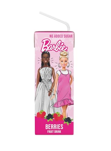 Barbie Summer Berries Fruchtsaft, leckerer Saft für Kinder, mit Strohhalm, ohne Zuckerzusatz, Dreierpack (3x200ml)