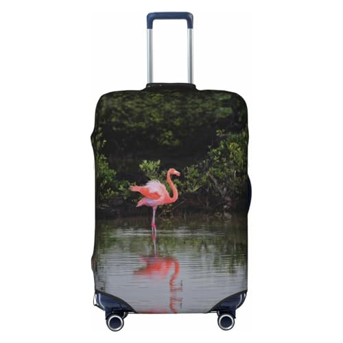 Two Flamingos Print Suitcase Cover Luggage Protector Washable Elastic Fashionable Travel Gear Cover