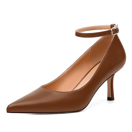 Women's Pumps, Pointed Toe High Heels Shoes for Women, Fashion Closed Toe Ankle Strap Dress Pump Shoes