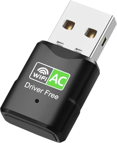 USB WLAN Stick, AC600Mbit/s WLAN Adapter DualBand (433Mbps 5GHz/150Mbps 2.4GHz) with Built-in Driver, USB WiFi Adapter